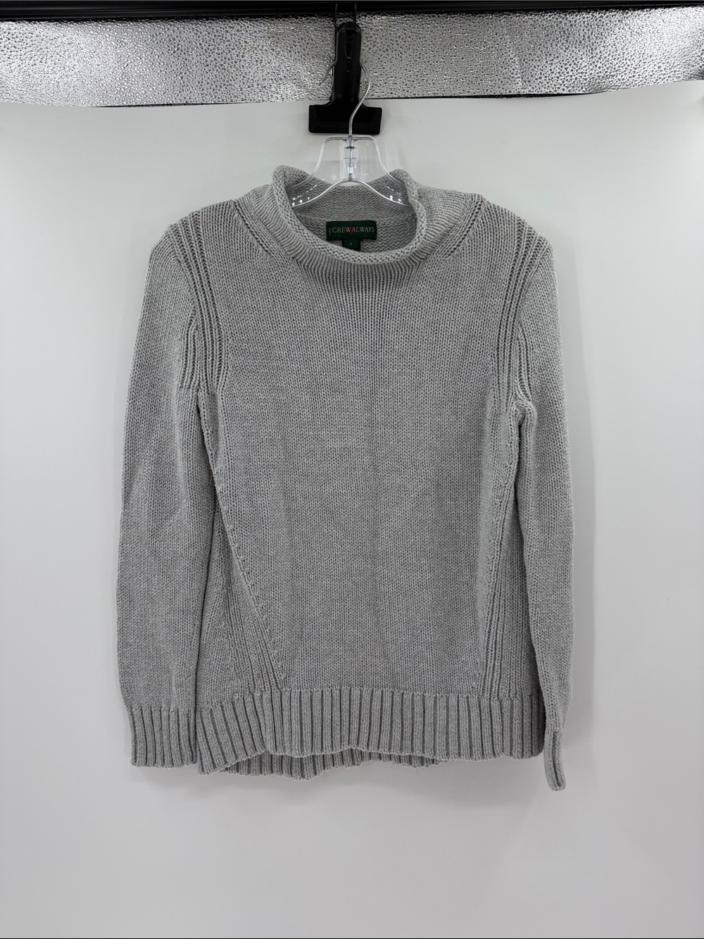 J. Crew Women's 1988 Rollneck™ Sweater in Cotton - Light Gray - Small - Picture 1 of 6